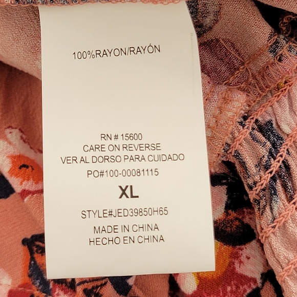 Jolt Peach Button Front Tie Waist Flutter Sleeve Jumpsuit - Picture 7 of 7